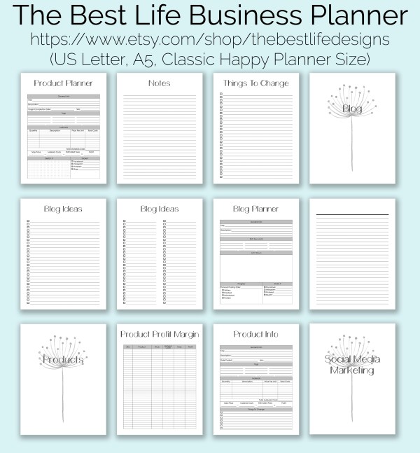 customizable business planner printables